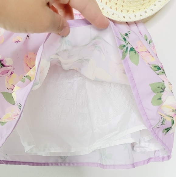 NWT Lilt floral spring toddler dress with hat colors purple and pink size 24M - Picture 5 of 6